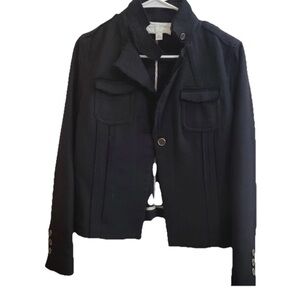 Banana Republic Women's Wool Military Style Black Jacket Work Teacher